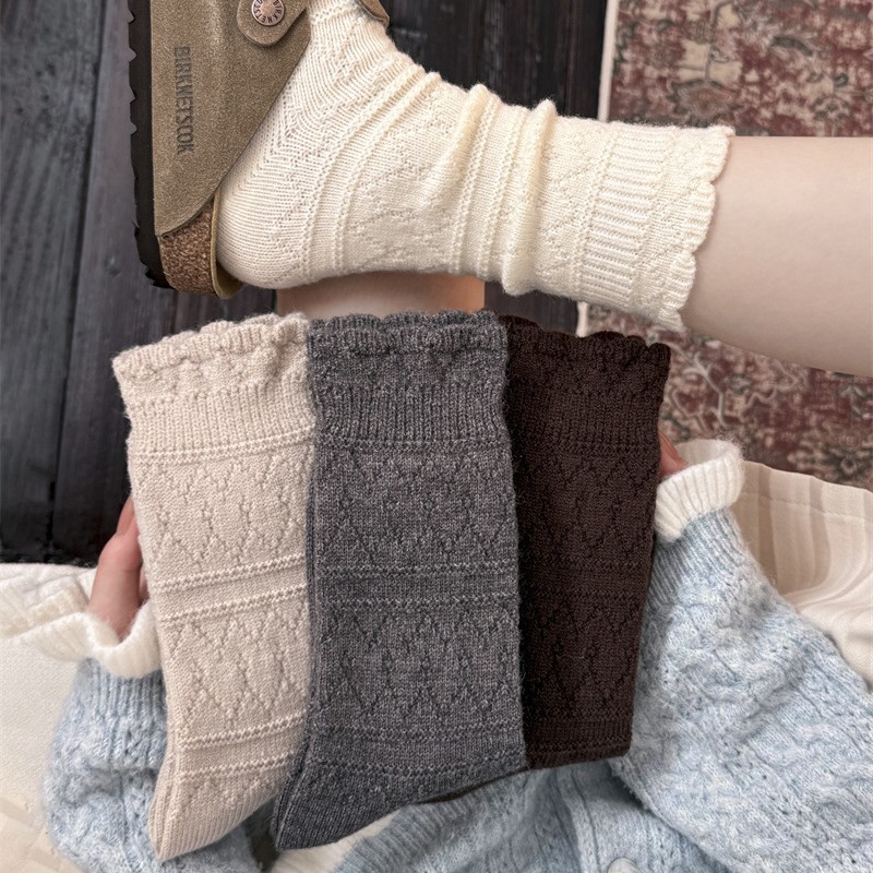 Boot Sock Slouchy - Пара женских носков-ботинок молочно-белого цвета с