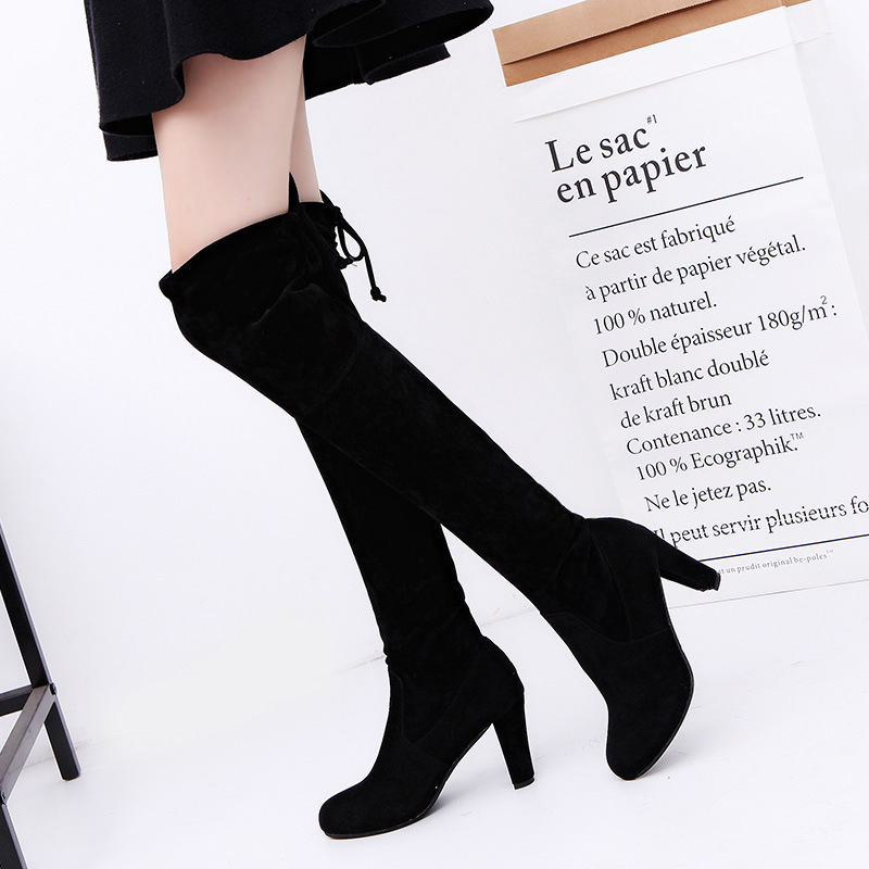 Knee High Sock Women - Женские сапоги из эластичной ткани, сапоги