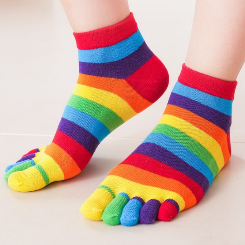 Toe Sock Split - Женские носки с радужными полосками, раздельные