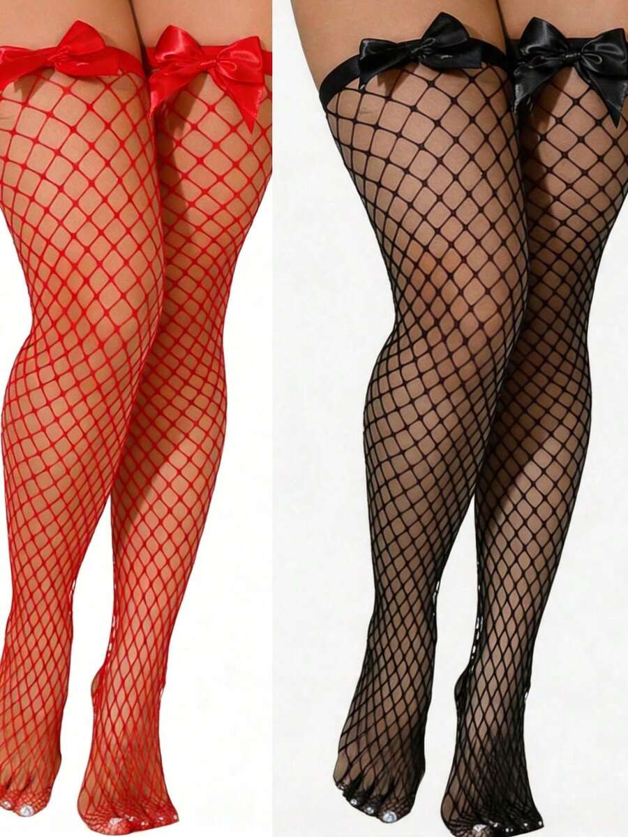 Knee High Sock Women - Эластичные ажурные чулки-сетка выше колена с