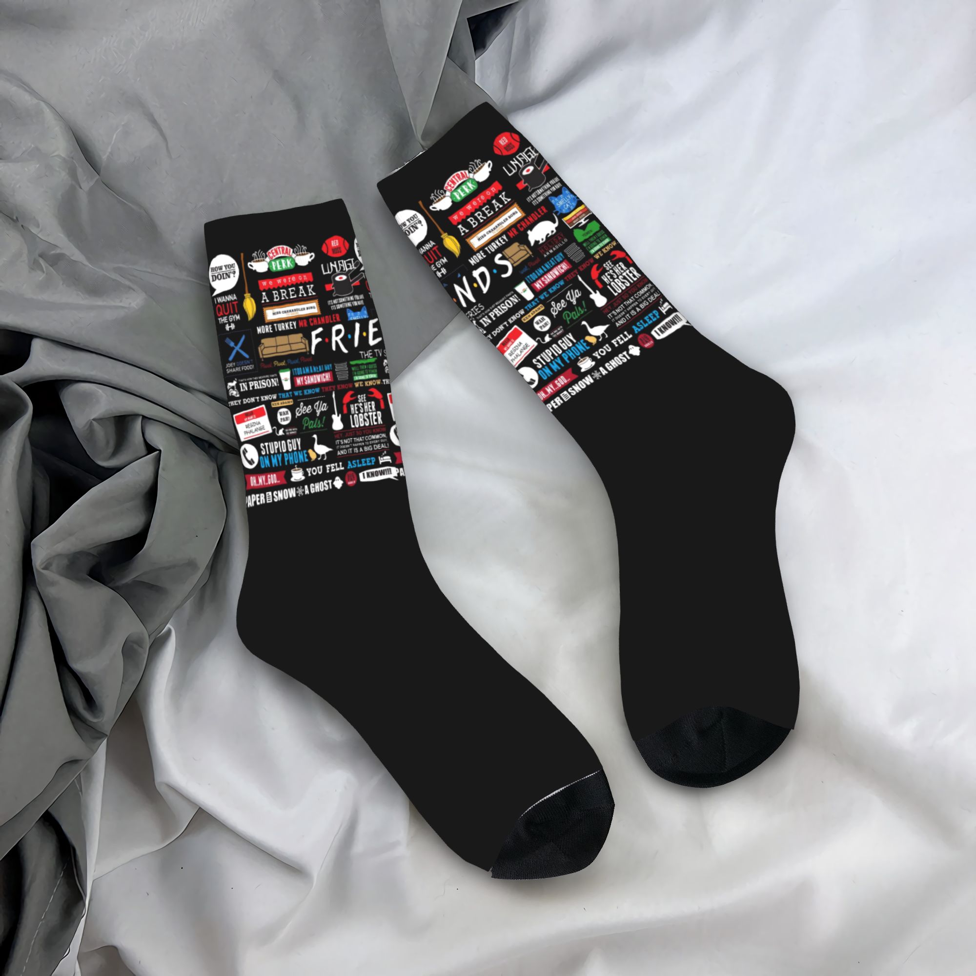 No Show Sock Women - Забавные носки с коллажем персонажей из