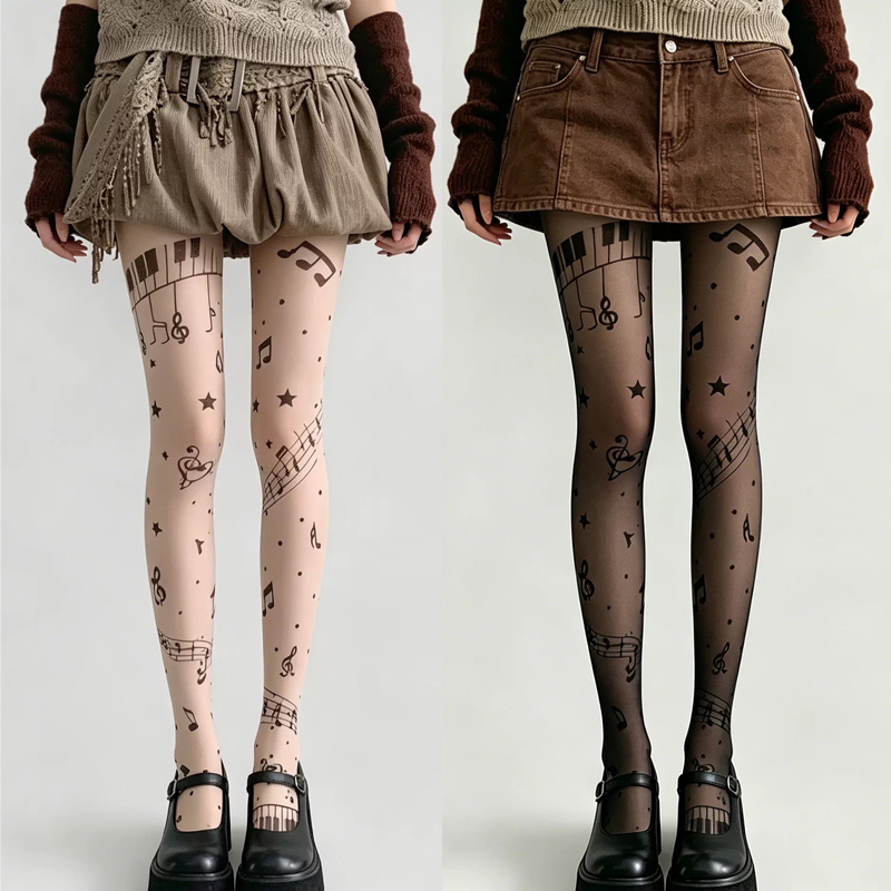 Прозрачные колготки с принтом  – обзор и цена Tights Pantyhose Sheer