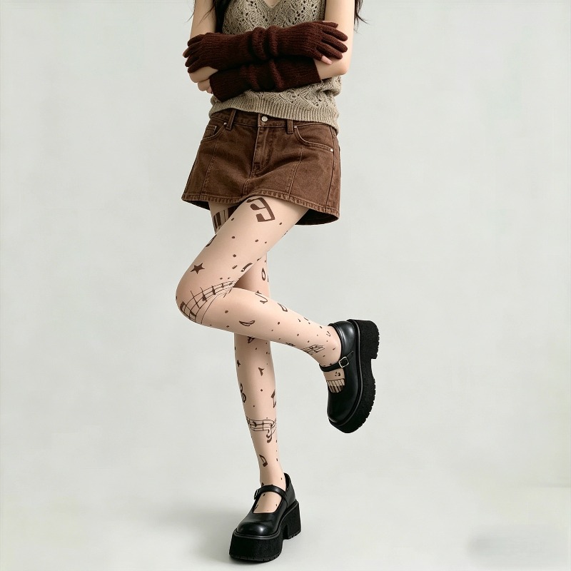 Прозрачные колготки с принтом  – обзор и цена Tights Pantyhose Sheer