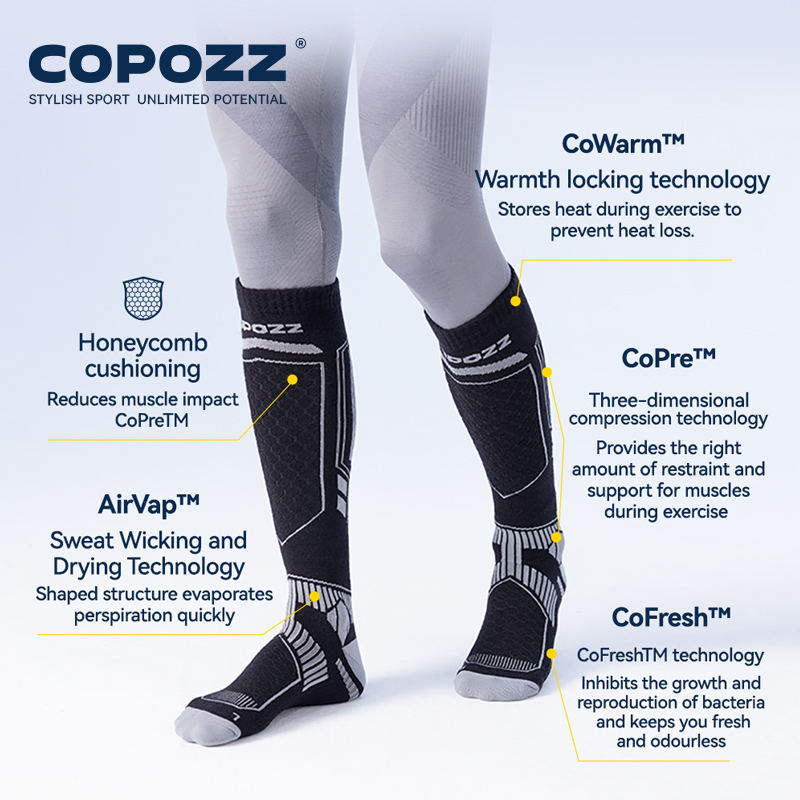 COPOZZ новые зимние лыжные нос – обзор и цена Thermal Sock Winter