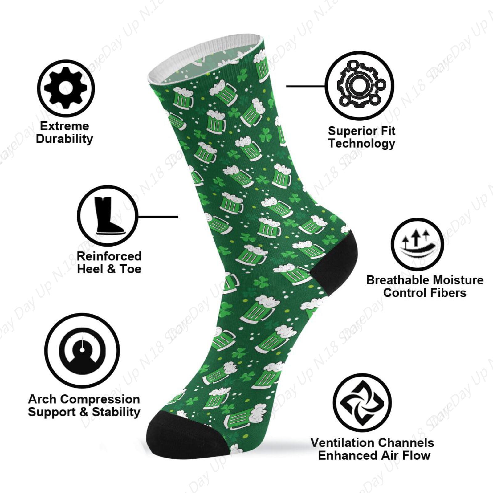 Зеленые клеверные листья, пиво – обзор и цена Cotton Crew Sock Pack
