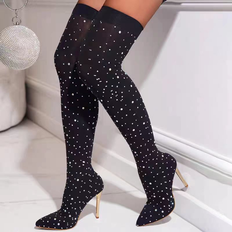 Женские эластичные сапоги со с – обзор и цена Knee High Sock Women