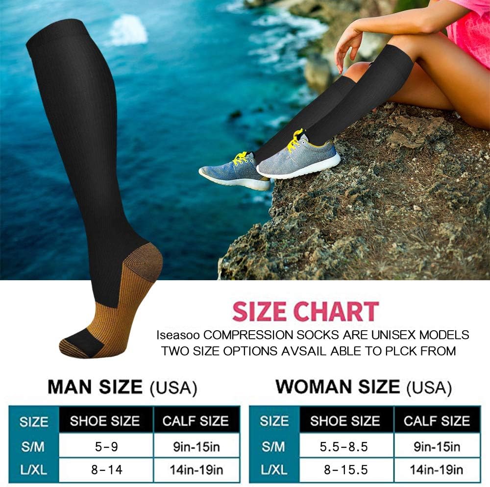 6 пар однотонных медных компре – обзор и цена Compression Sock Medical